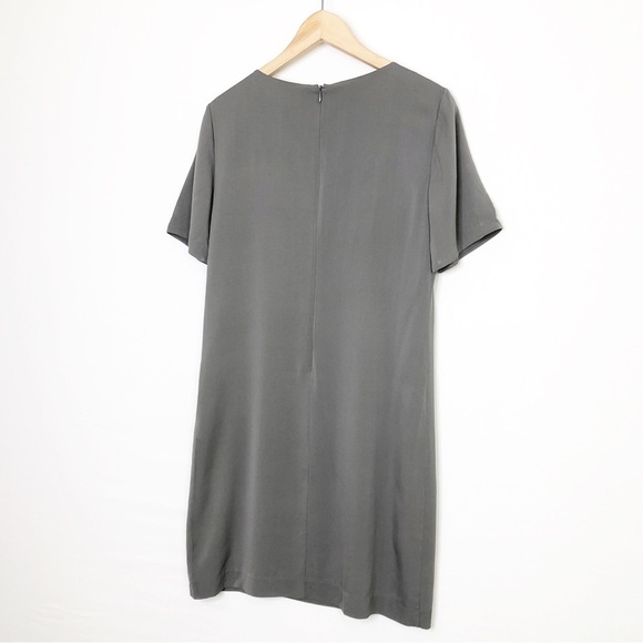Theory Grey Silk mini shift dress - Picture 6 of 8